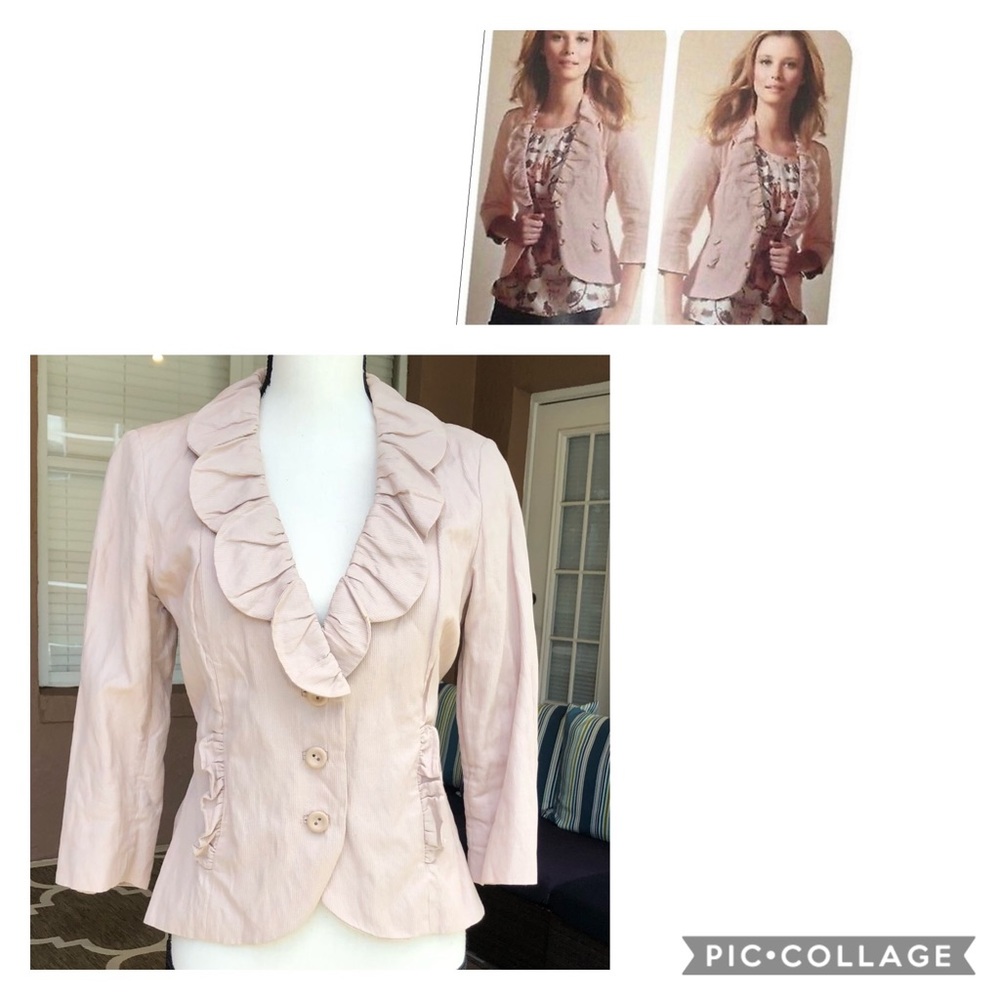 CAbi Blush Pink Vintage Ruffled Women's Blazer